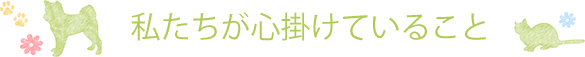 私たちが心掛けていること